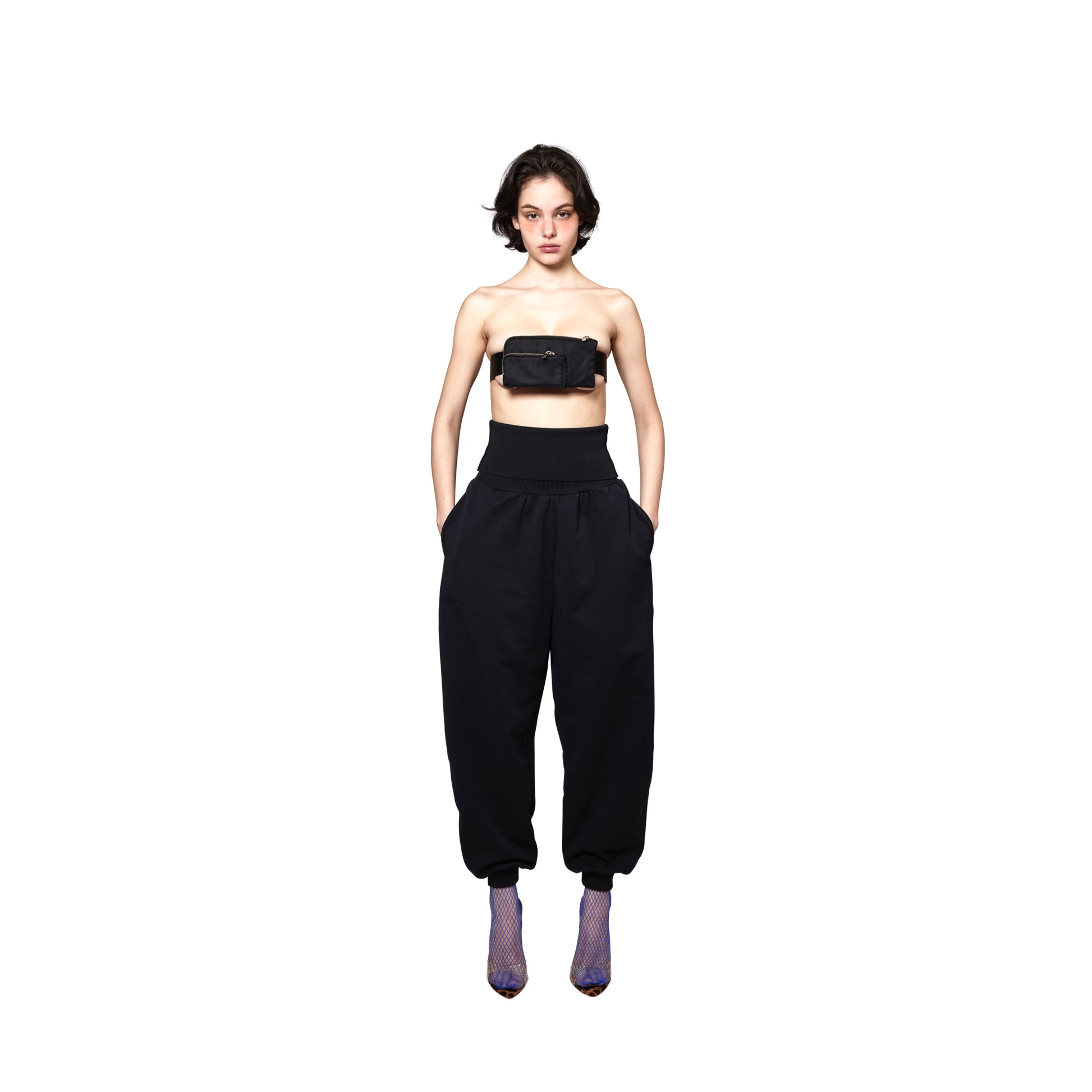 SPACE SUIT bontan PANTS in black original knit jersey by AYA. Made in Japan.