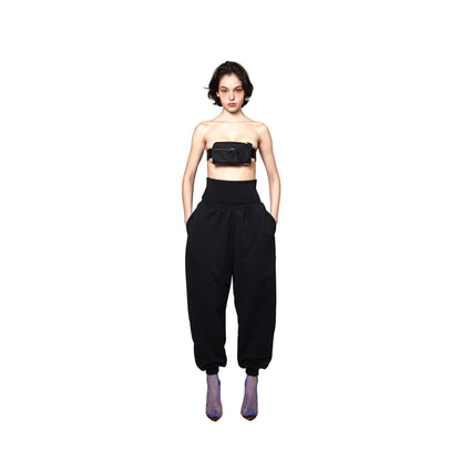 SPACE SUIT bontan PANTS in black original knit jersey by AYA. Made in Japan.