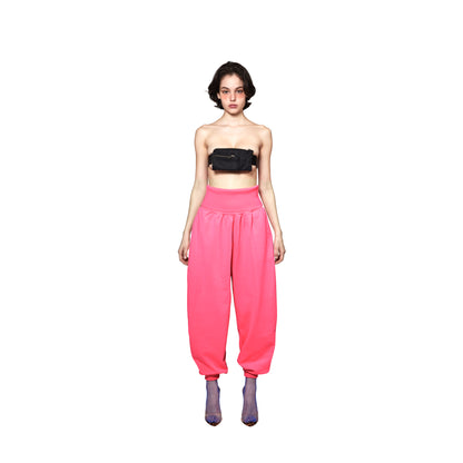 SPACE SUIT bontan PANTS in pink original knit jersey by AYA. Made in Japan.