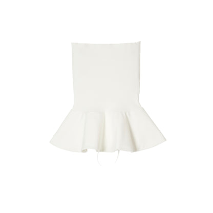 SPACE SUIT CORSET BELT in off white original knit jersey by AYA. Unisex pants made in Japan.