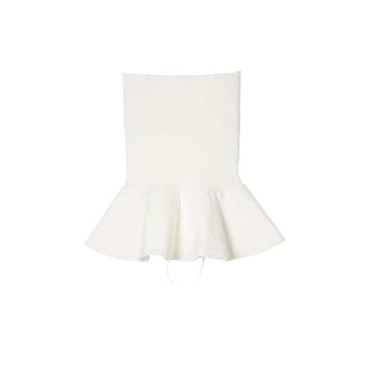 SPACE SUIT CORSET BELT in off white original knit jersey by AYA. Unisex pants made in Japan.