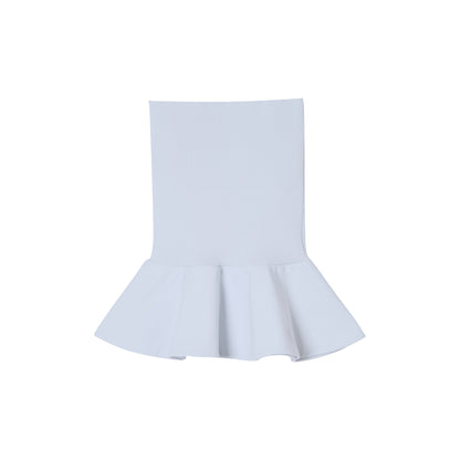SPACE SUIT CORSET BELT in sax blue original knit jersey by AYA. Made in Japan.