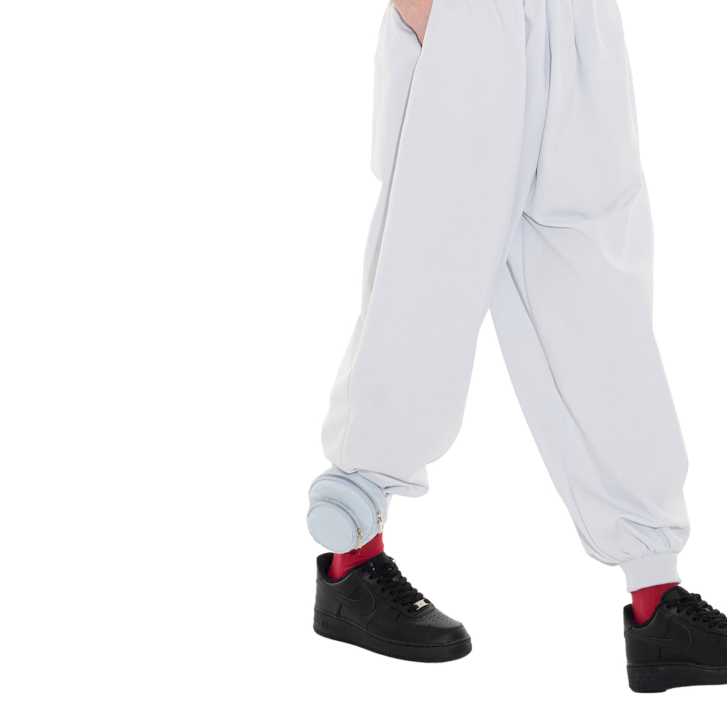 SPACE SUIT DISCO BAG & bontan PANTS in sax blue by AYA. Unisex bag made in Japan.