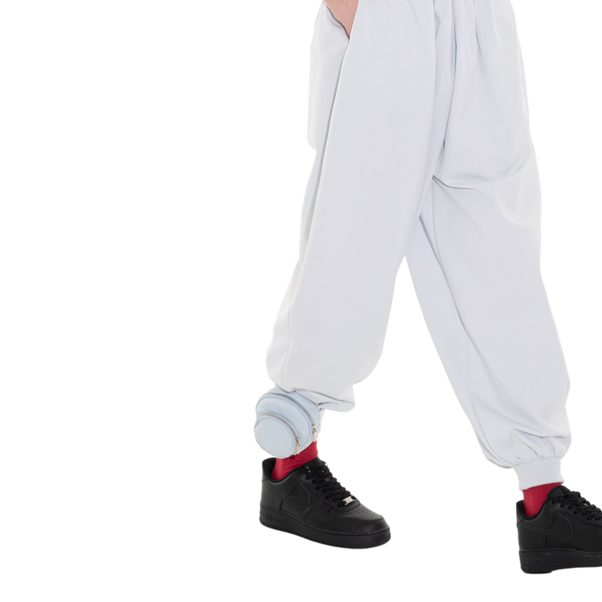 SPACE SUIT DISCO BAG & bontan PANTS in sax blue by AYA. Unisex bag made in Japan.