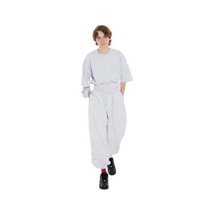 SPACE SUIT DISCO BAG & TEE & bontan PANTS in sax blue by AYA. Unisex bag made in Japan.
