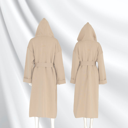 SPACE SUIT GOWN in beige original knit jersey by AYA. Made in Japan.