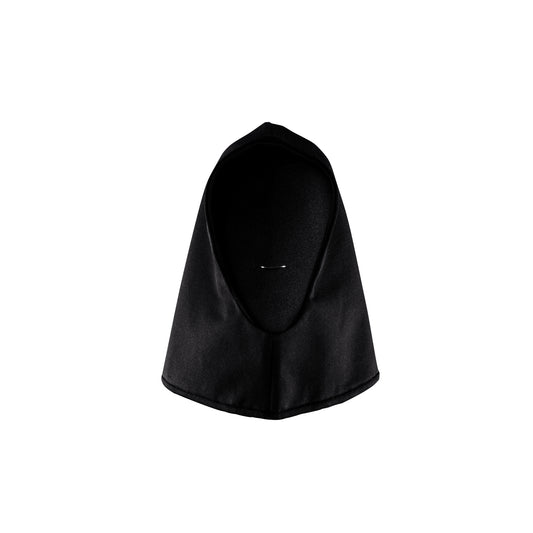 SPACE SUIT HOOD in black original knit jersey by AYA. Made in Japan.