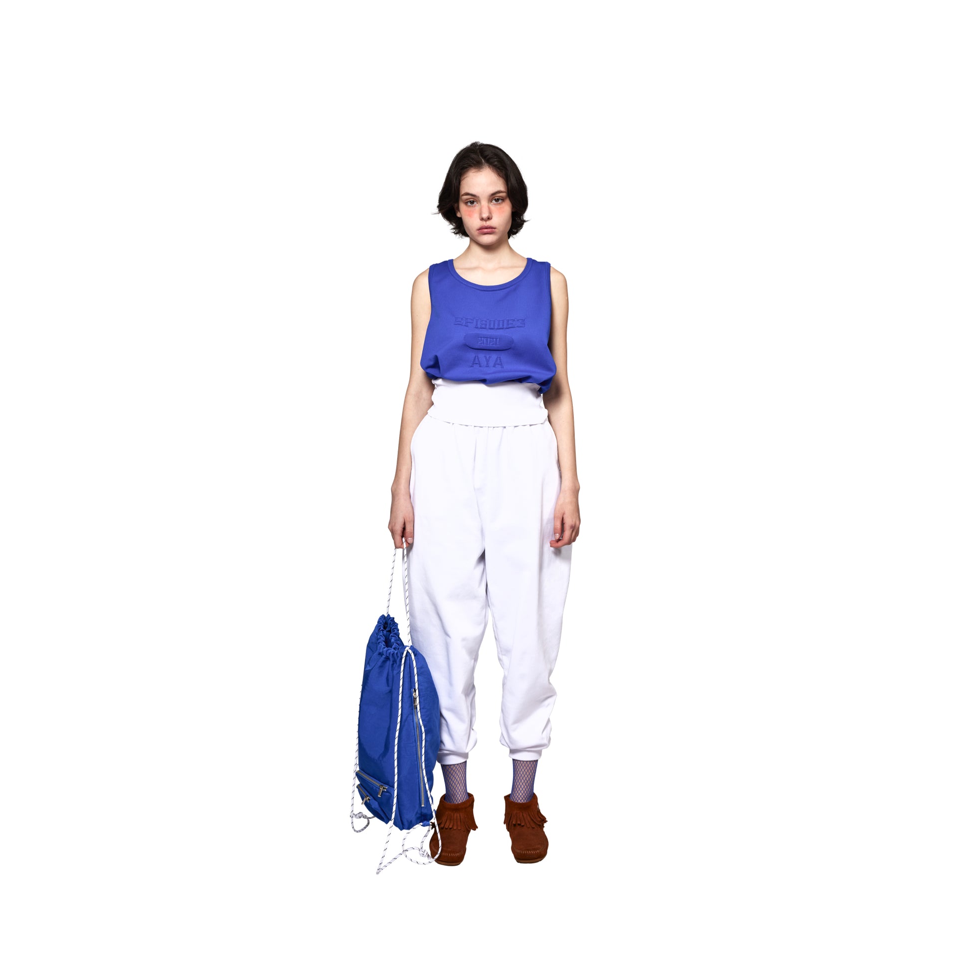 SPACE SUIT KNAPSACK in blue by AYA. Unisex bag made in Japan.