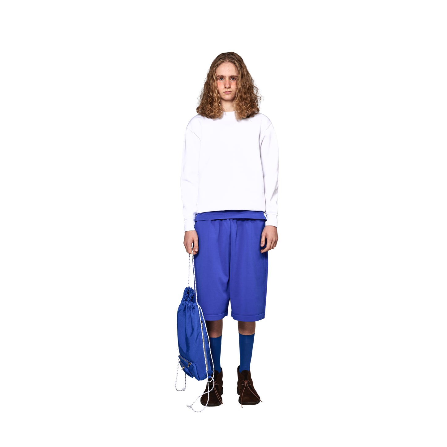 SPACE SUIT KNAPSACK in blue by AYA. Unisex bag made in Japan.