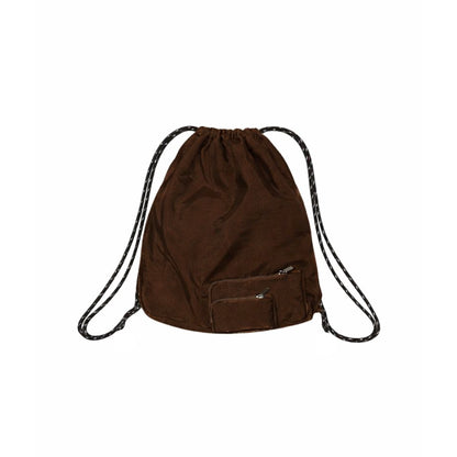 SPACE SUIT KNAPSACK in brown by AYA. Unisex bag made in Japan.