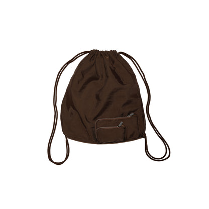 SPACE SUIT KNAPSACK in brown by AYA. Unisex bag made in Japan.