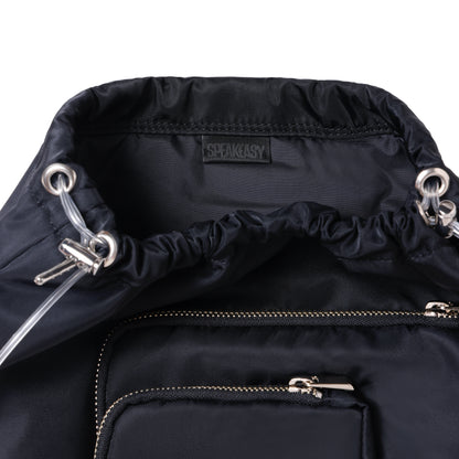 SPACE SUIT POUCH in black by AYA. Unisex bag made in Japan.