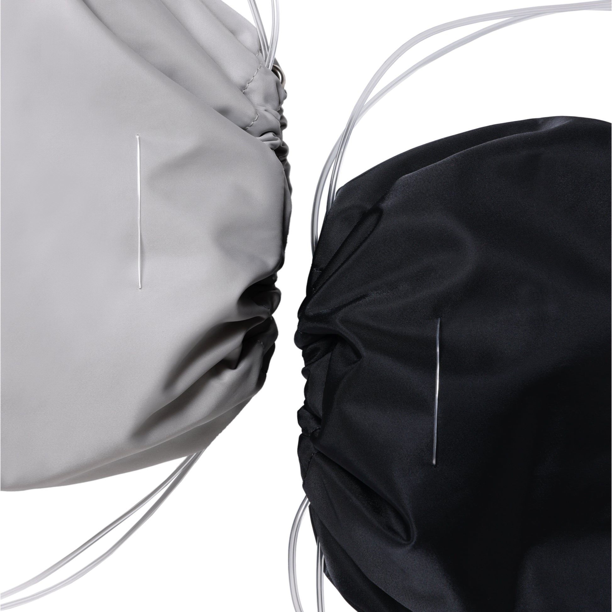 SPACE SUIT POUCH in black & gray by AYA. Unisex bag made in Japan.