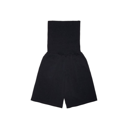 SPACE SUIT SHORT PANTS in black original knit jersey by AYA. Made in Japan.