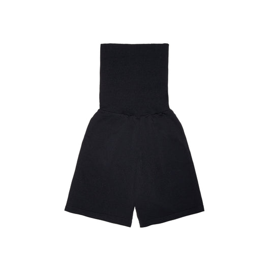 SPACE SUIT SHORT PANTS in black original knit jersey by AYA. Made in Japan.