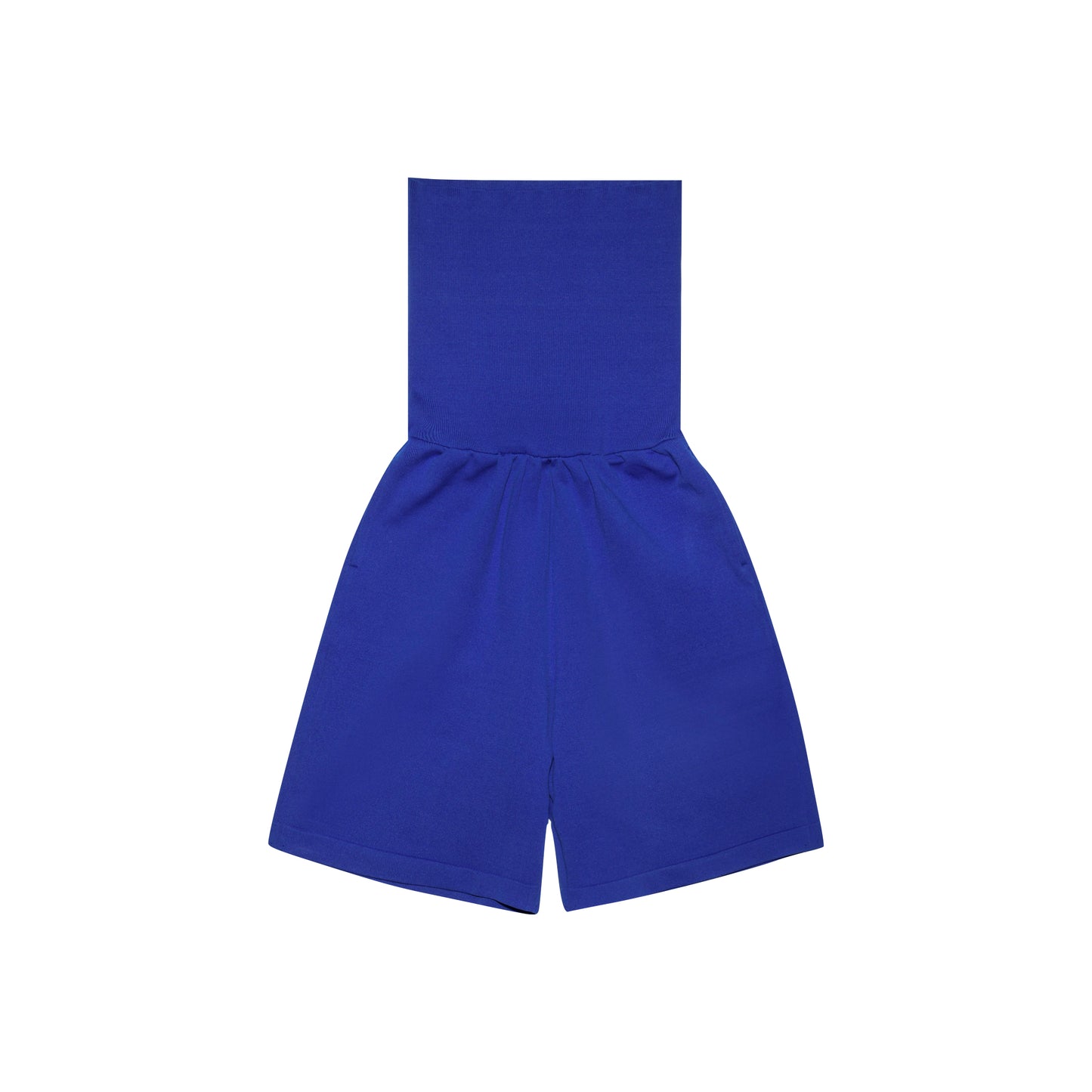 SPACE SUIT SHORT PANTS in blue original knit jersey by AYA. Made in Japan.