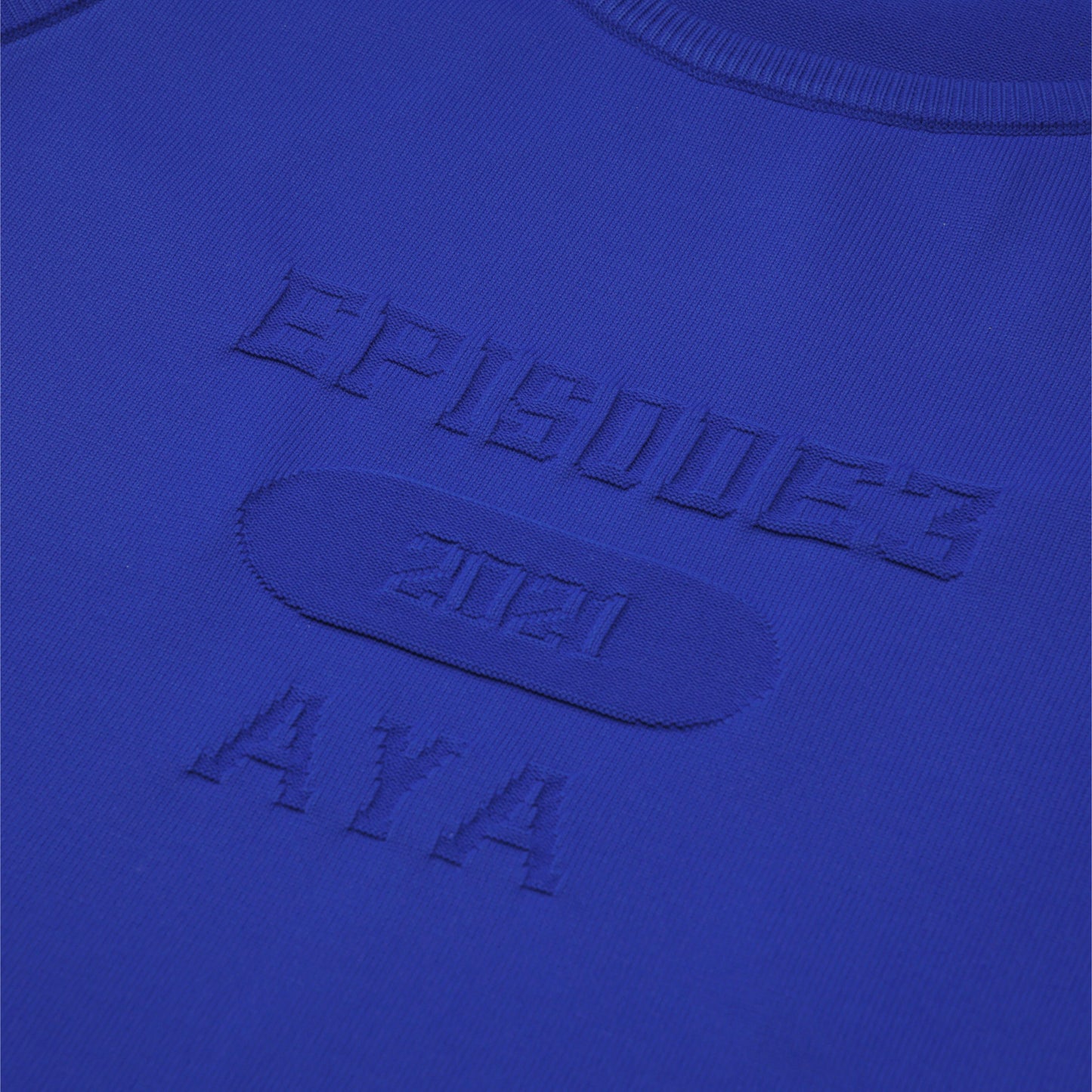 SPACE SUIT TANK TOP in blue original knit jersey by AYA. Made in Japan.