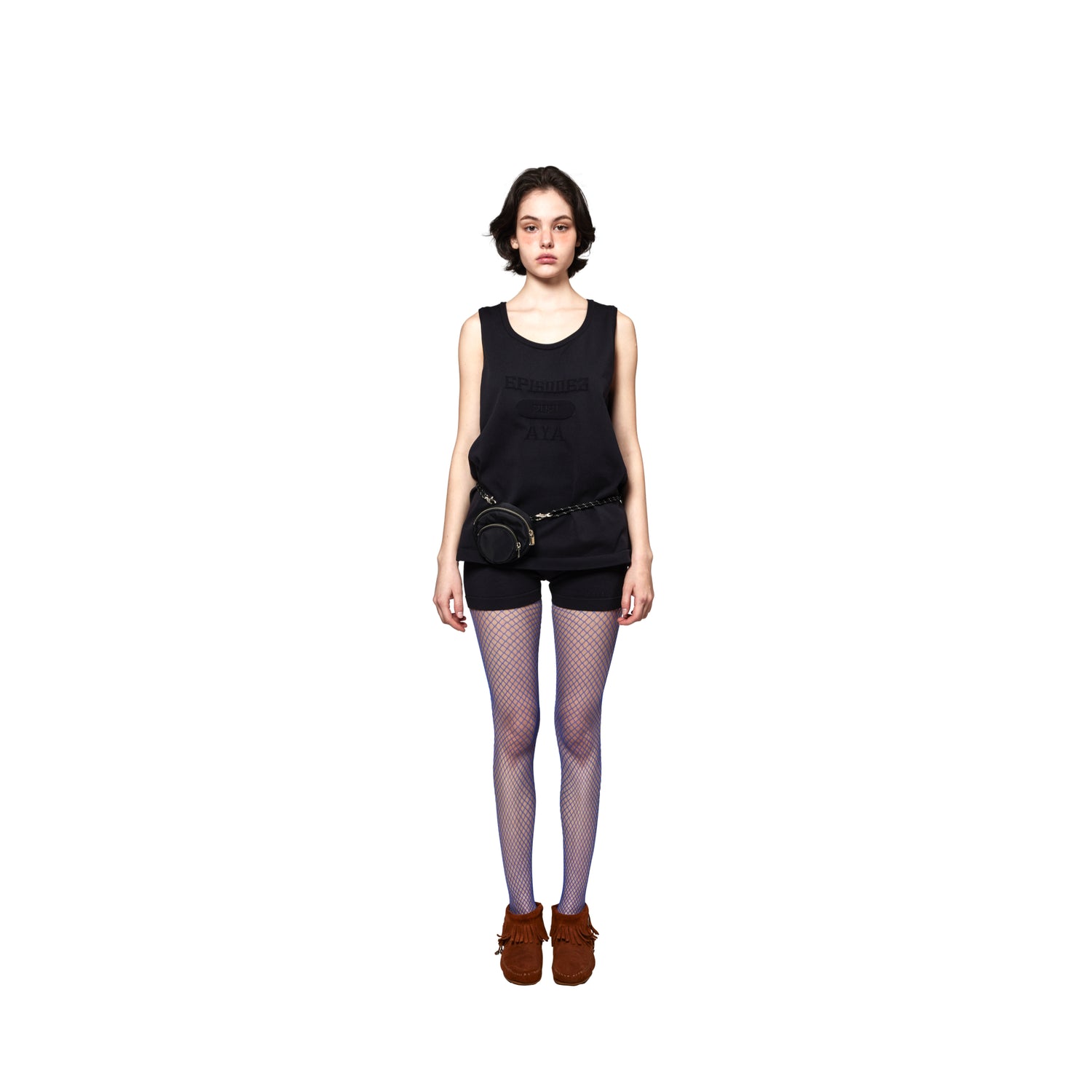 SPACE SUIT TANK TOP & BYKER PANTS in black by AYA. Unisex bag made in Japan.