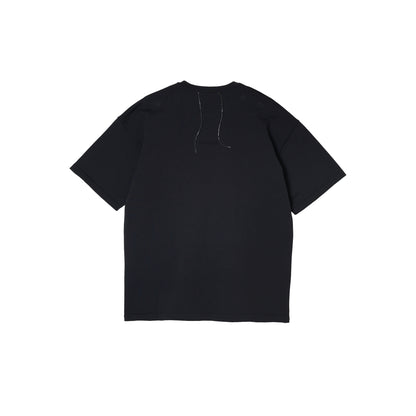 SPACE SUIT TEE in black original knit jersey by AYA. Unisex pants made in Japan.