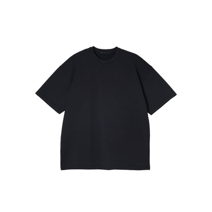 SPACE SUIT TEE in black original knit jersey by AYA. Unisex pants made in Japan.