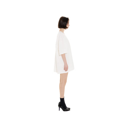 SPACE SUIT TEE in off white original knit jersey by AYA. Unisex pants made in Japan.