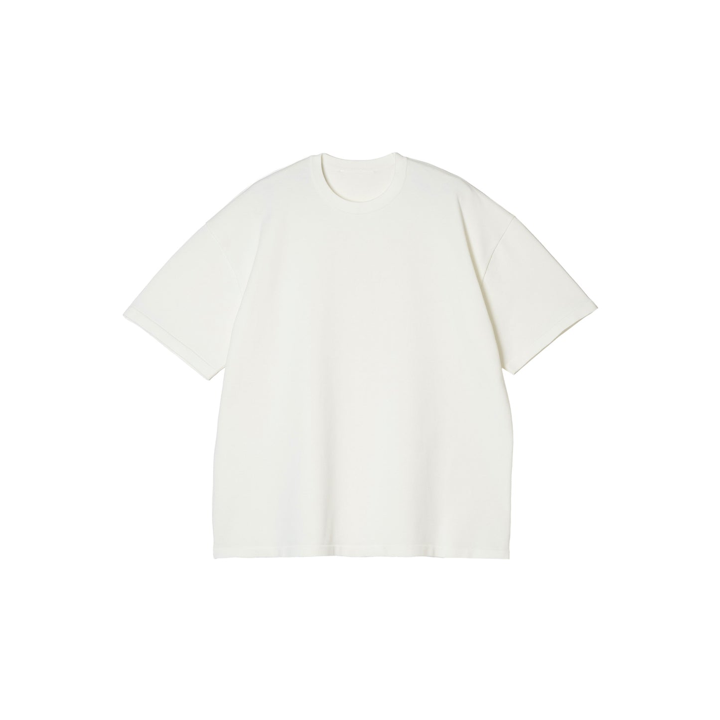 SPACE SUIT TEE in off white original knit jersey by AYA. Unisex pants made in Japan.