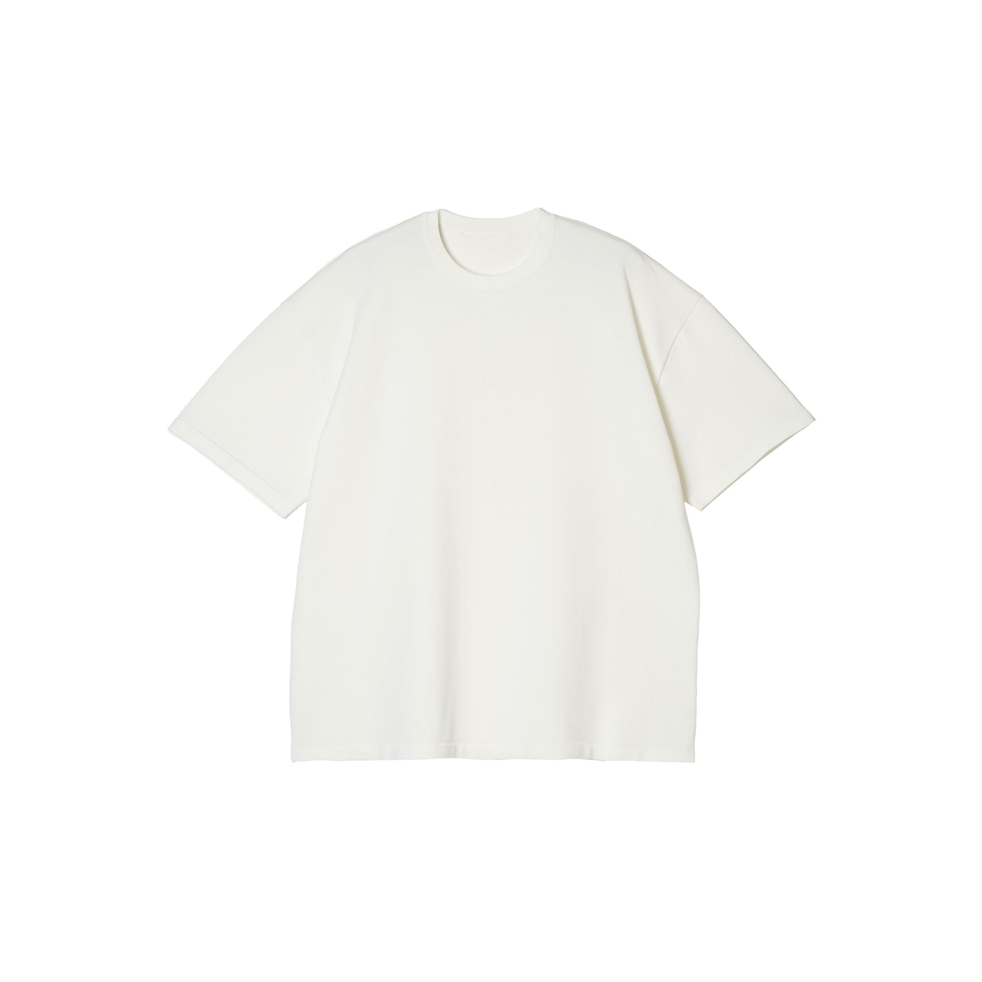 SPACE SUIT TEE in off white original knit jersey by AYA. Unisex pants made in Japan.