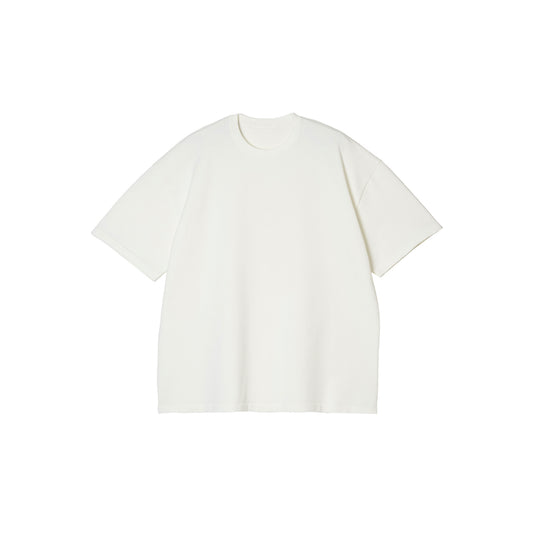SPACE SUIT TEE in off white original knit jersey by AYA. Unisex pants made in Japan.