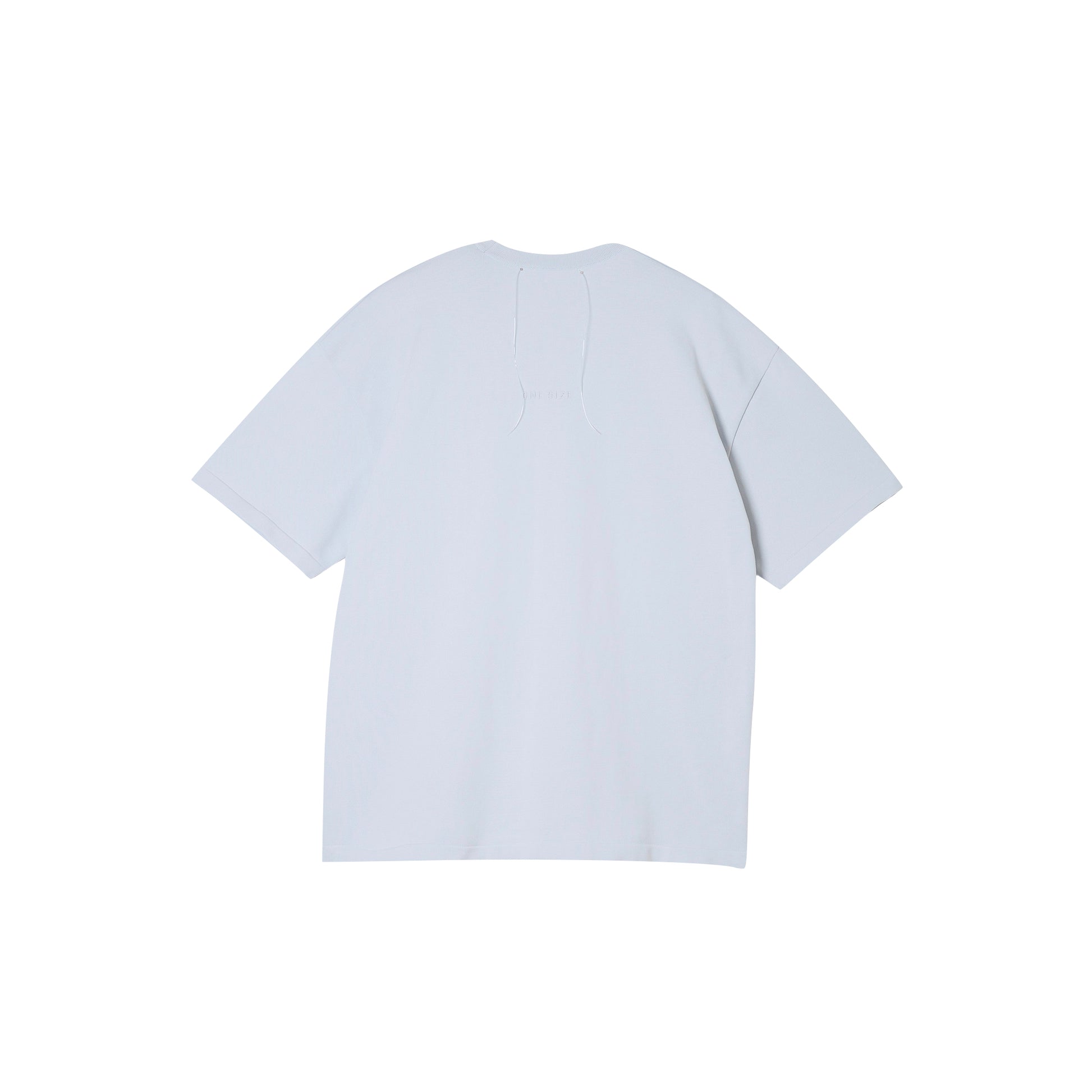SPACE SUIT TEE in sax blue original knit jersey by AYA. Unisex pants made in Japan.