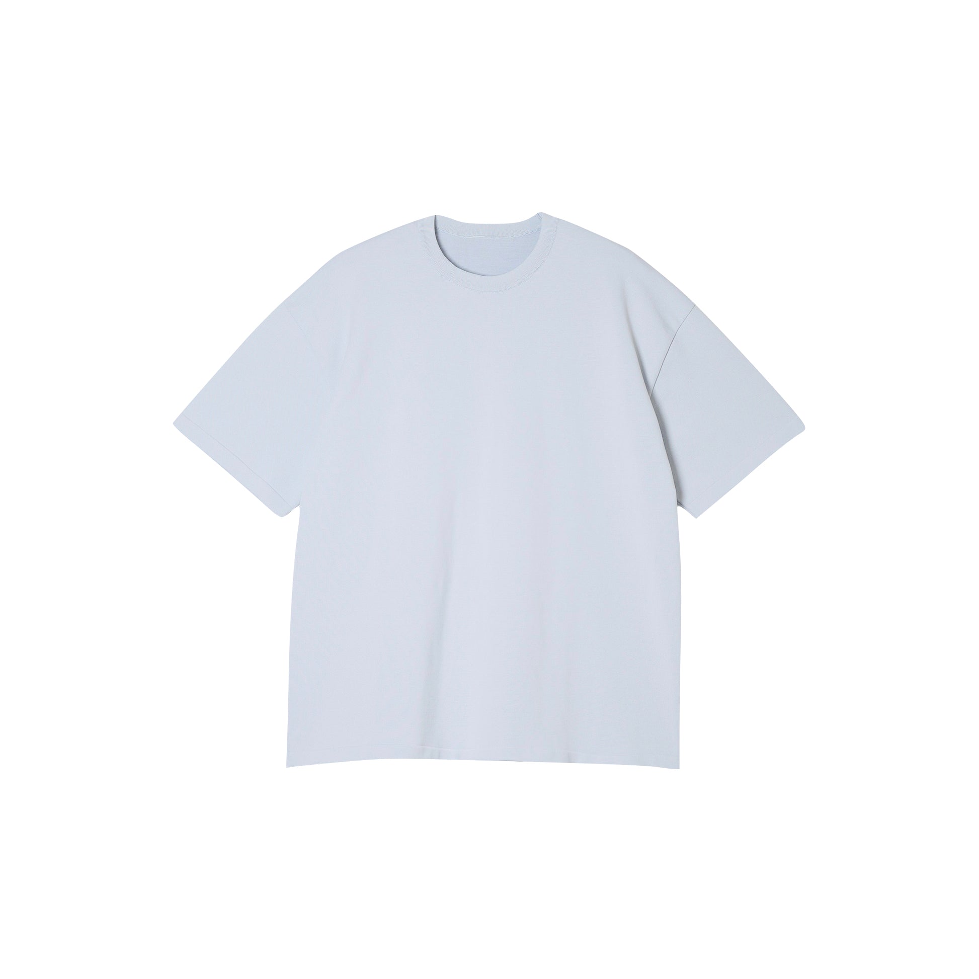 SPACE SUIT TEE in sax blue original knit jersey by AYA. Unisex pants made in Japan.